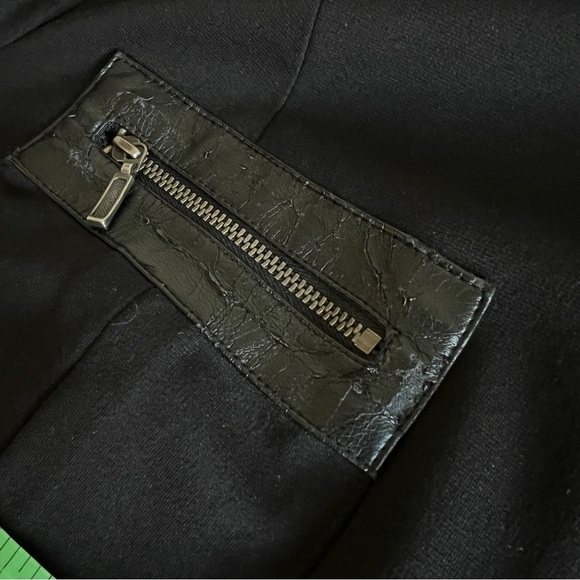 Chico's Black Jacket with Zipper Faux Leather Pockets Women's XL - Picture 5 of 9